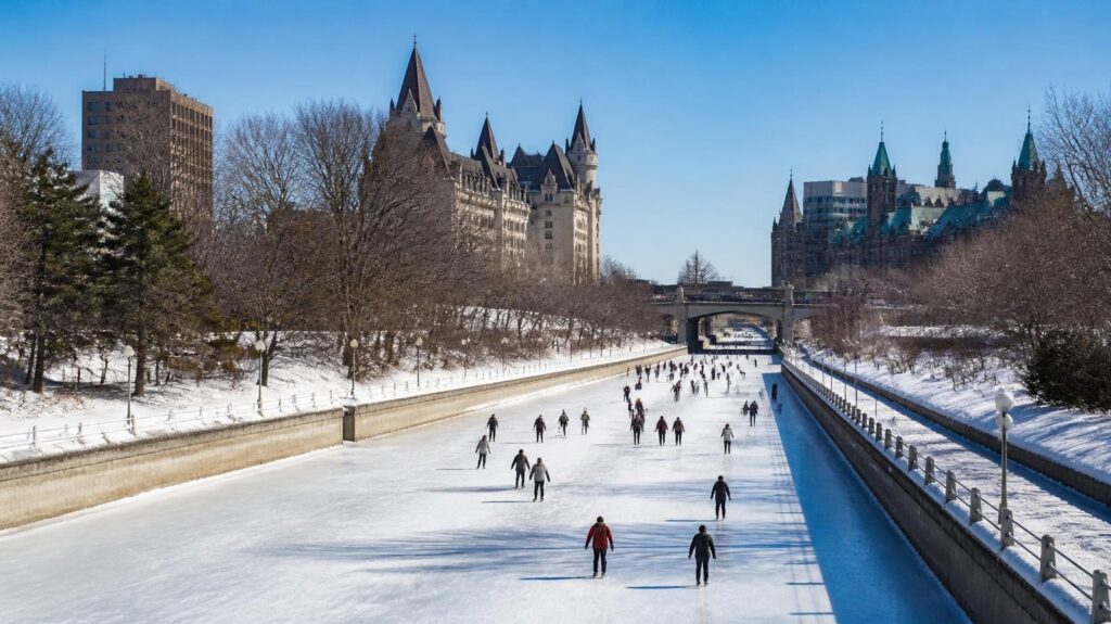 Kışın Rideau Kanalı'nda paten, Ottawa