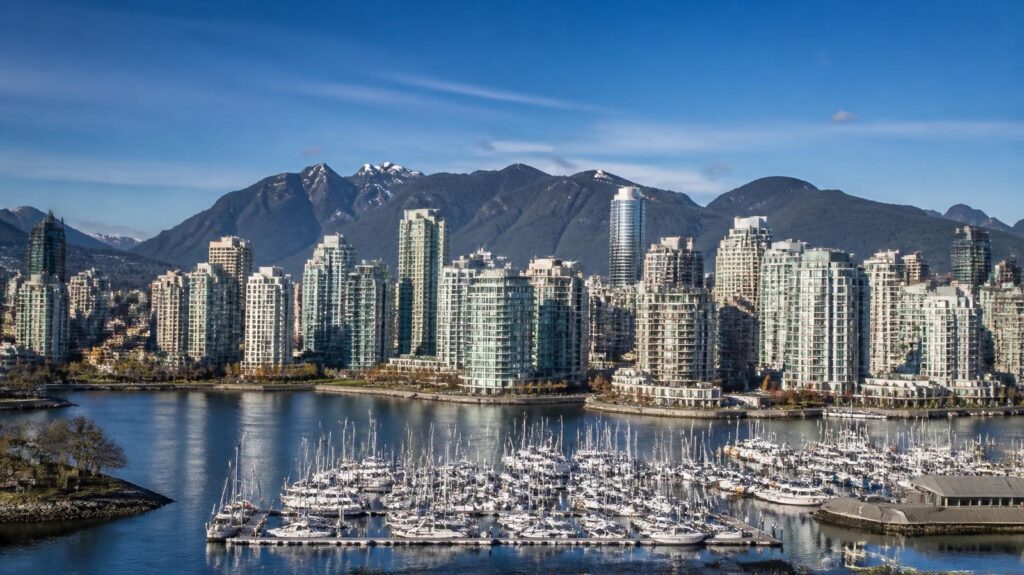 Vancouver silüeti ve Coal Harbour